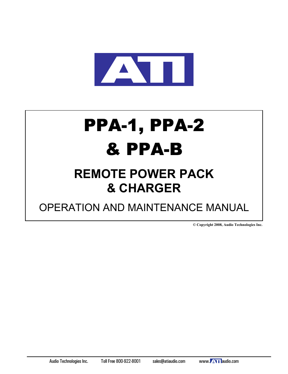 ATI Audio PPA-1 User Manual | 3 pages