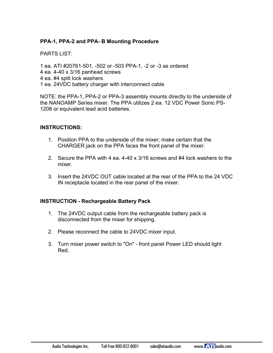 ATI Audio PPA-1 User Manual | Page 2 / 3