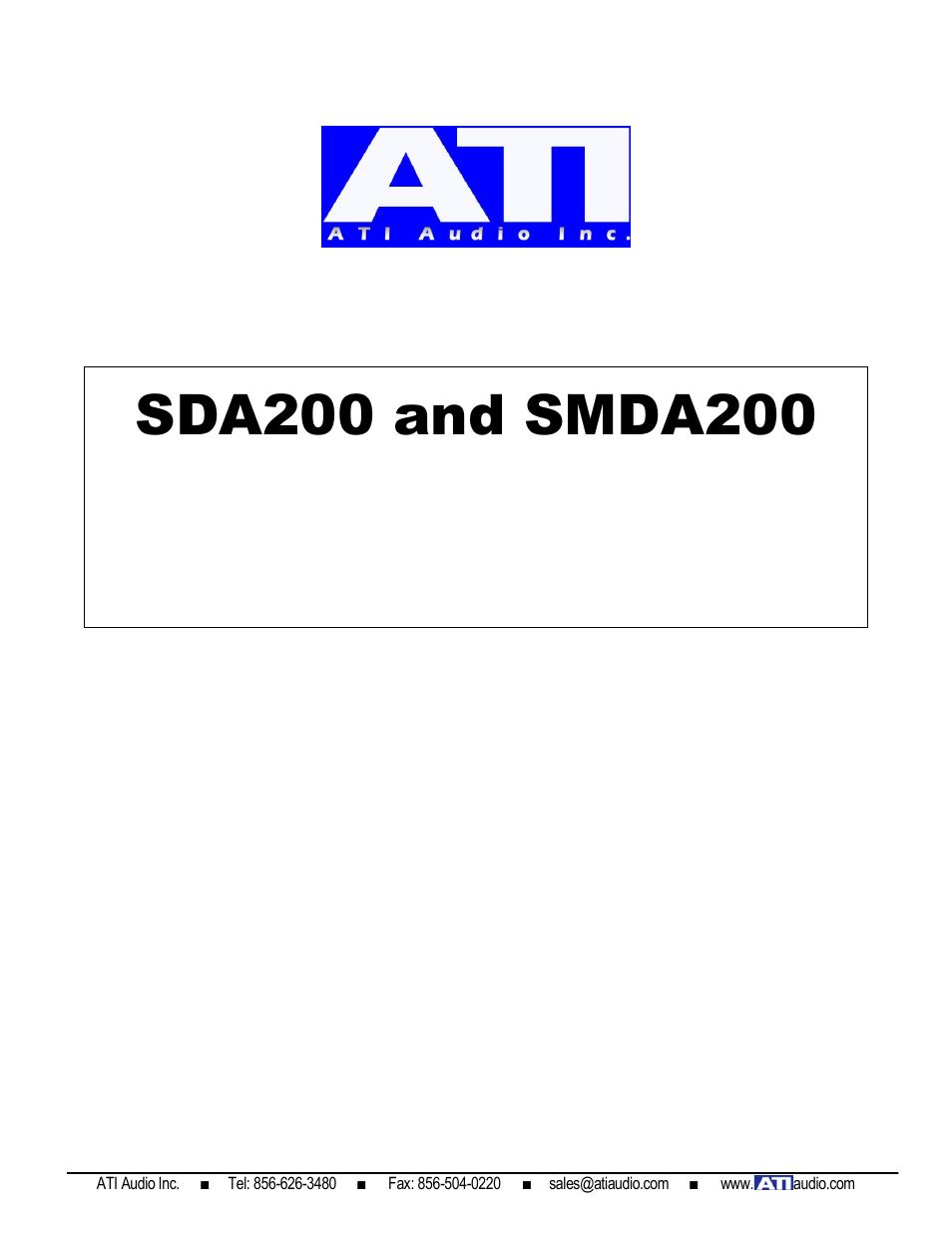 ATI Audio SDA200 User Manual | 6 pages