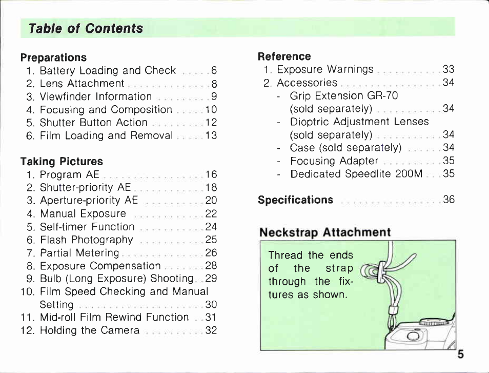 Nomenclature | Canon EF-M User Manual | Page 5 / 72