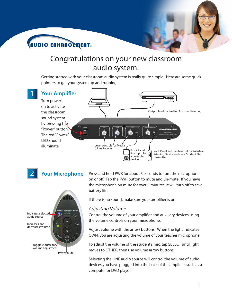 Audio Enhancement First Time User Manual | 3 pages