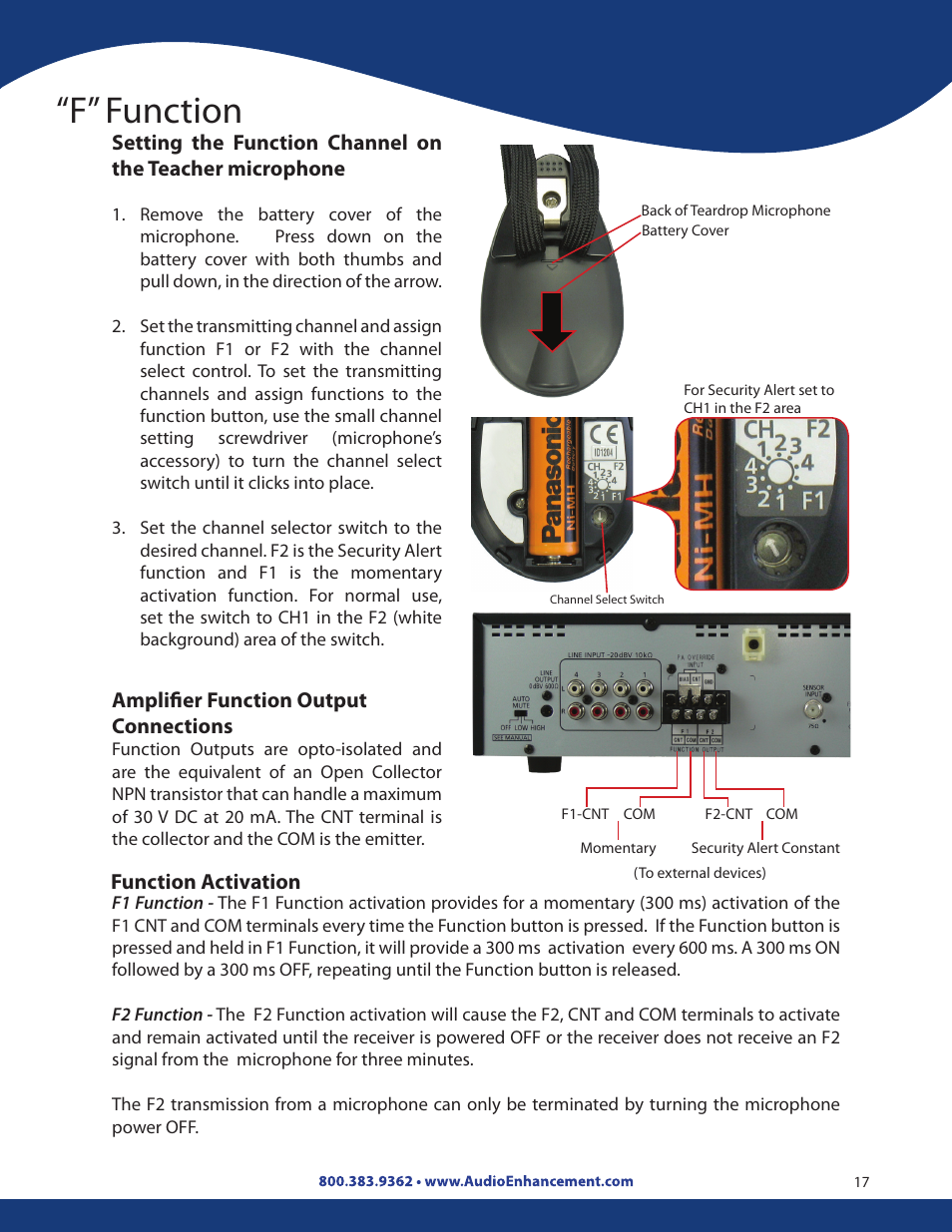 F” function | Audio Enhancement Product Manual User Manual | Page 17 / 59