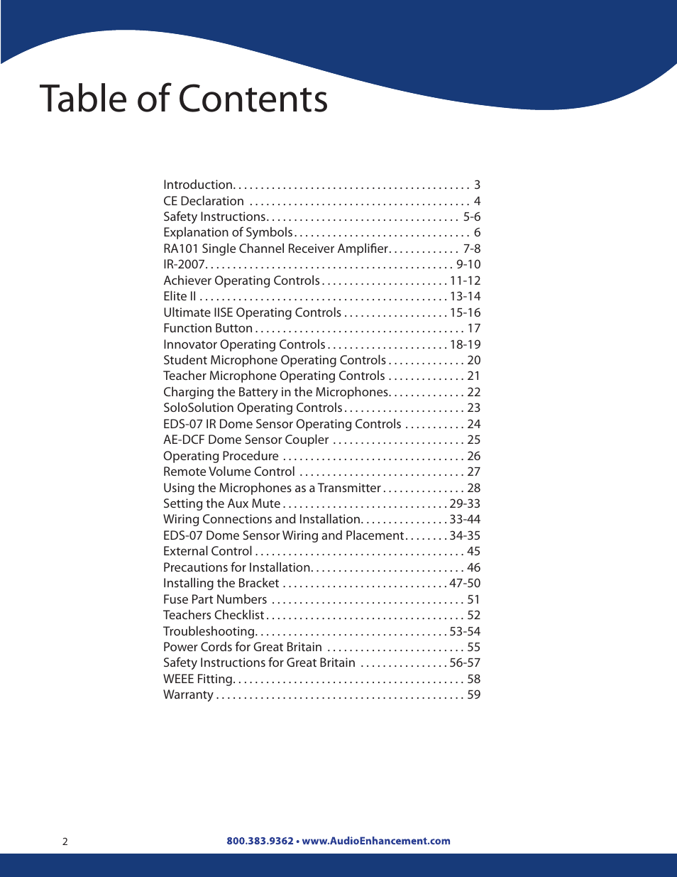 Audio Enhancement Product Manual User Manual | Page 2 / 59