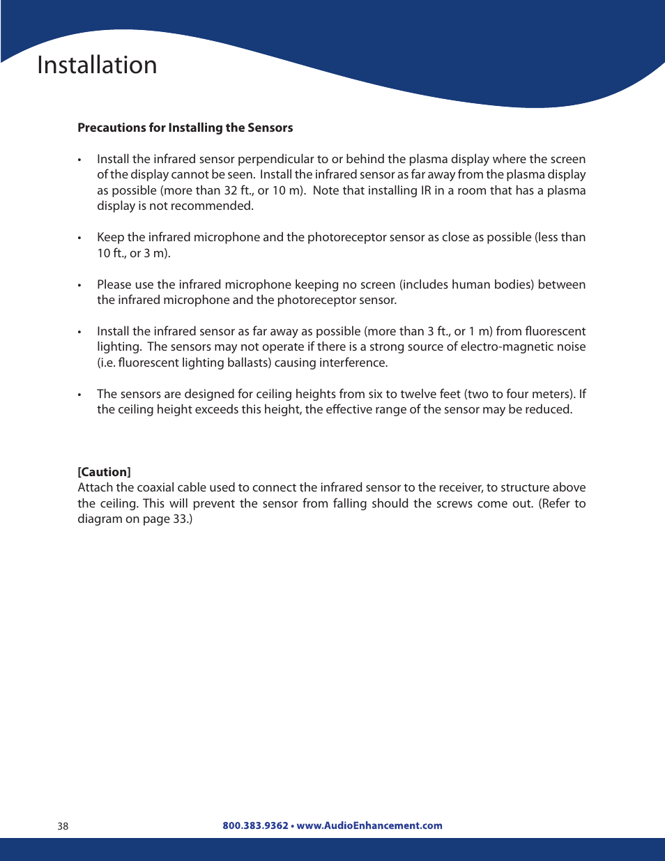 Installation | Audio Enhancement Product Manual User Manual | Page 38 / 59