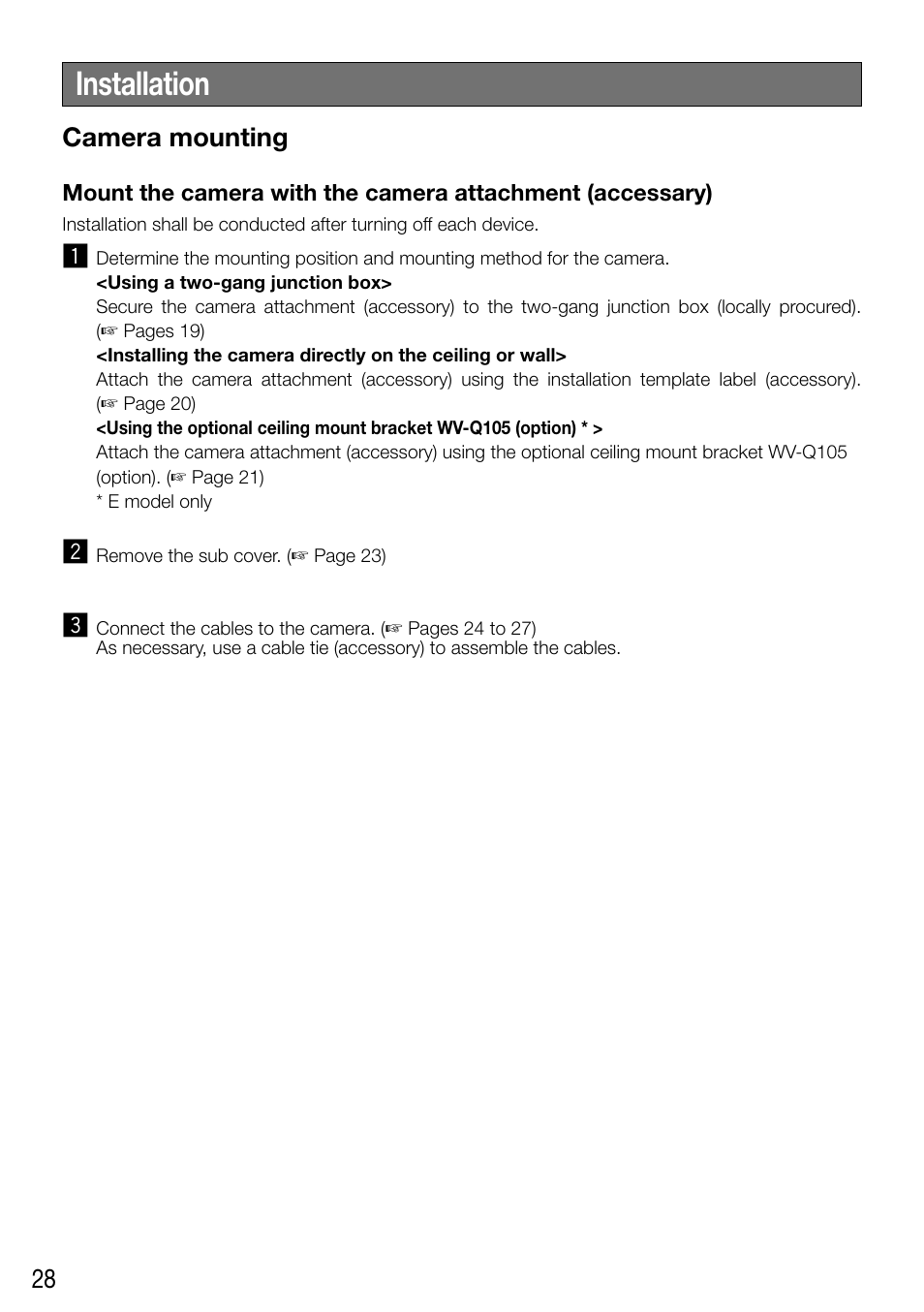 Installation | Audio Enhancement WV-SF448 User Manual | Page 28 / 40