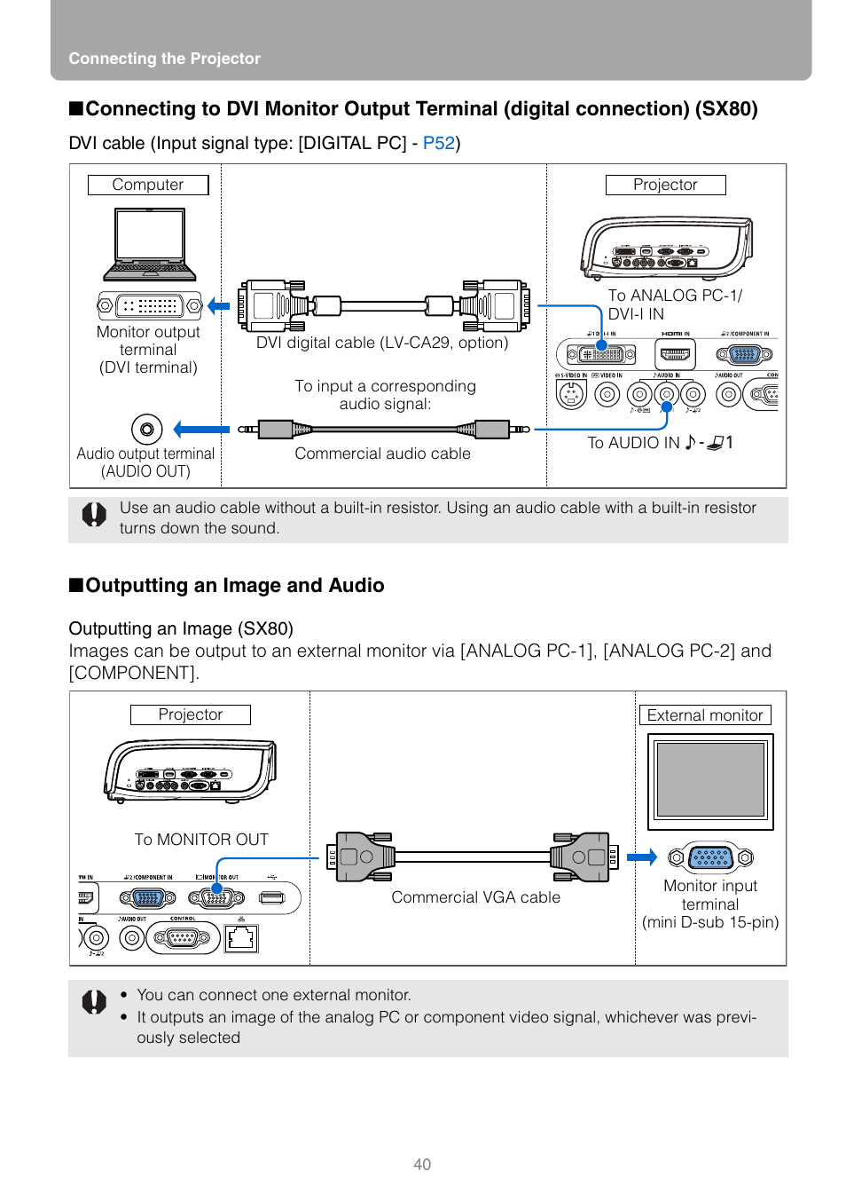 Outputting an image and audio | Canon HDMI SX800 User Manual | Page 40 / 154