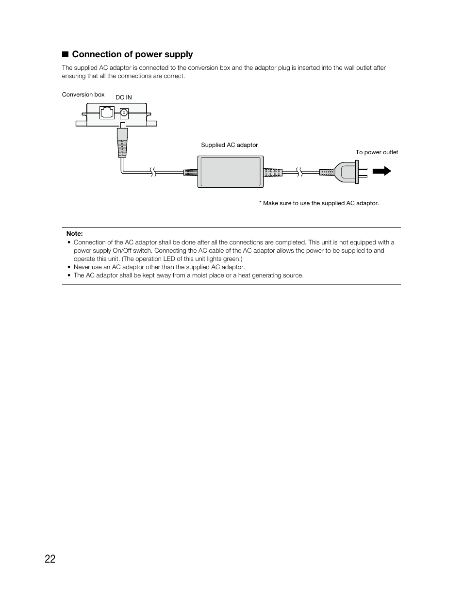 Connection of power supply | Audio Enhancement TLD100 User Manual | Page 22 / 36