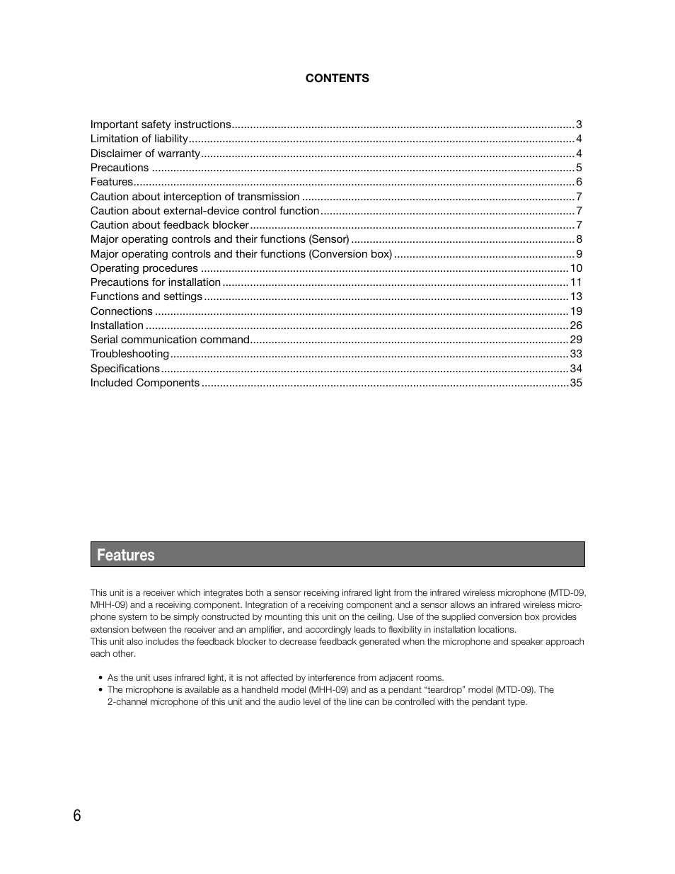 6features | Audio Enhancement TLD100 User Manual | Page 6 / 36