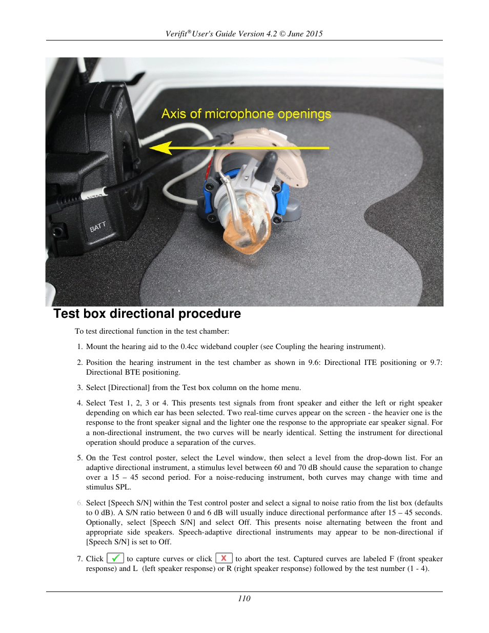 Test box directional procedure | Audioscan Verifit 2 User Manual | Page 110 / 156