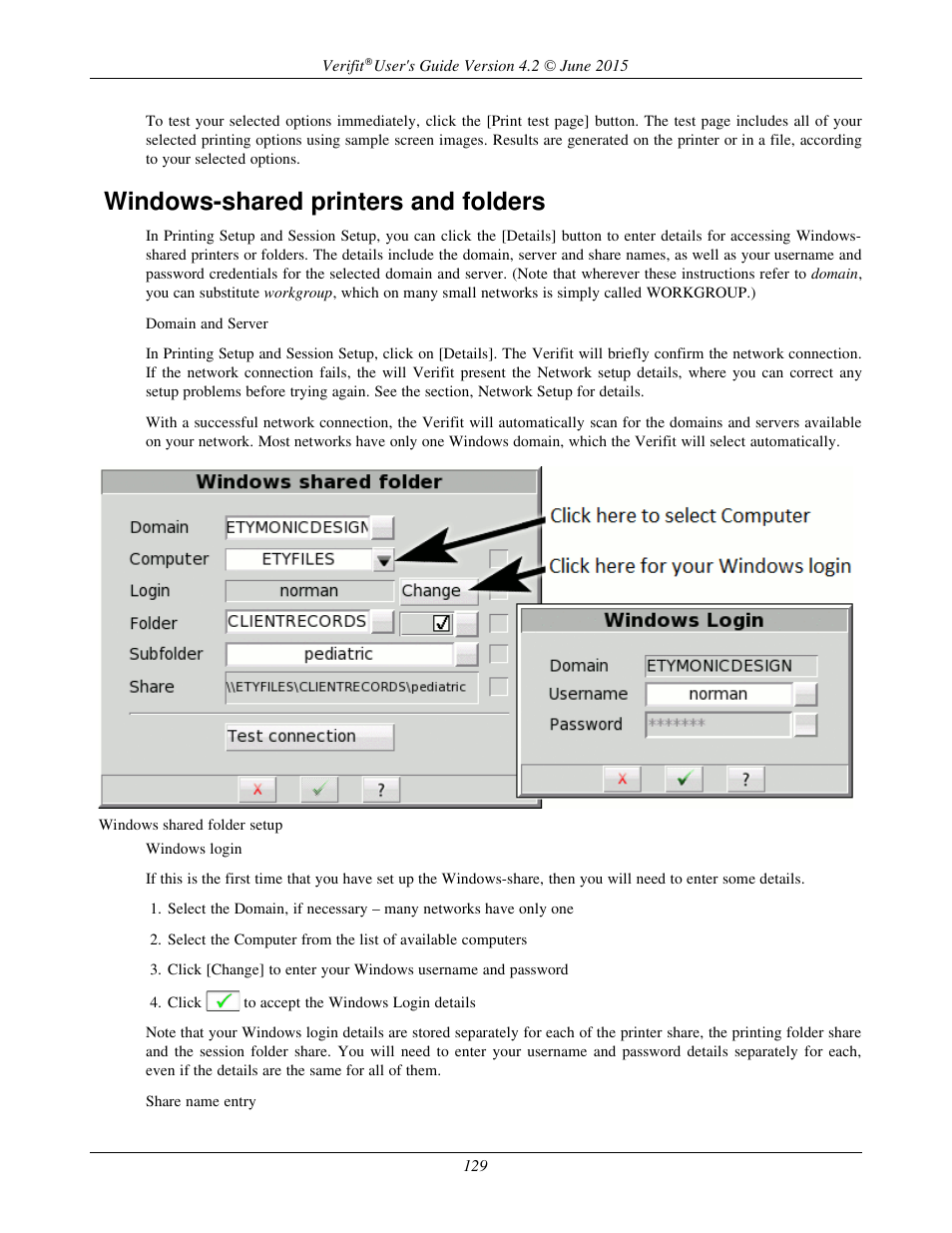 Windows-shared printers and folders | Audioscan Verifit 2 User Manual | Page 129 / 156