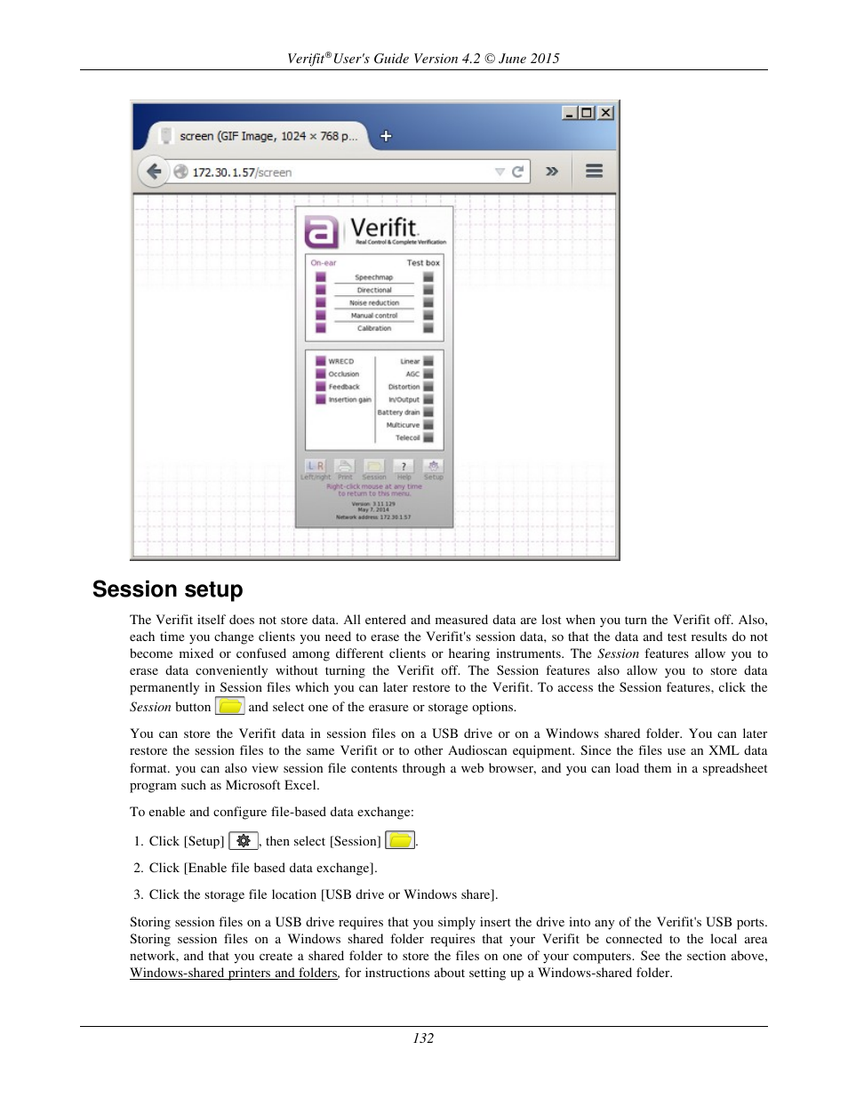 Session setup | Audioscan Verifit 2 User Manual | Page 132 / 156