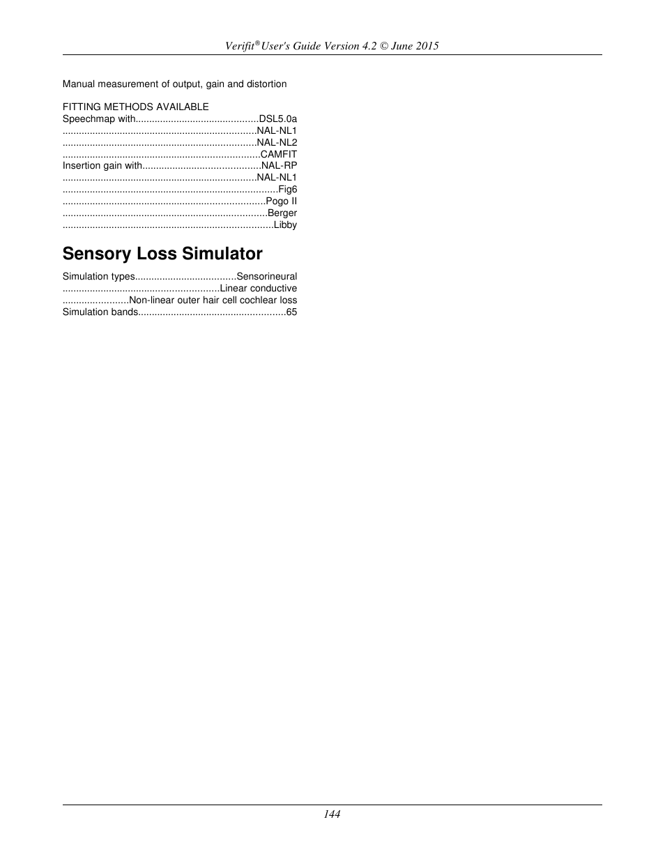 Sensory loss simulator | Audioscan Verifit 2 User Manual | Page 144 / 156