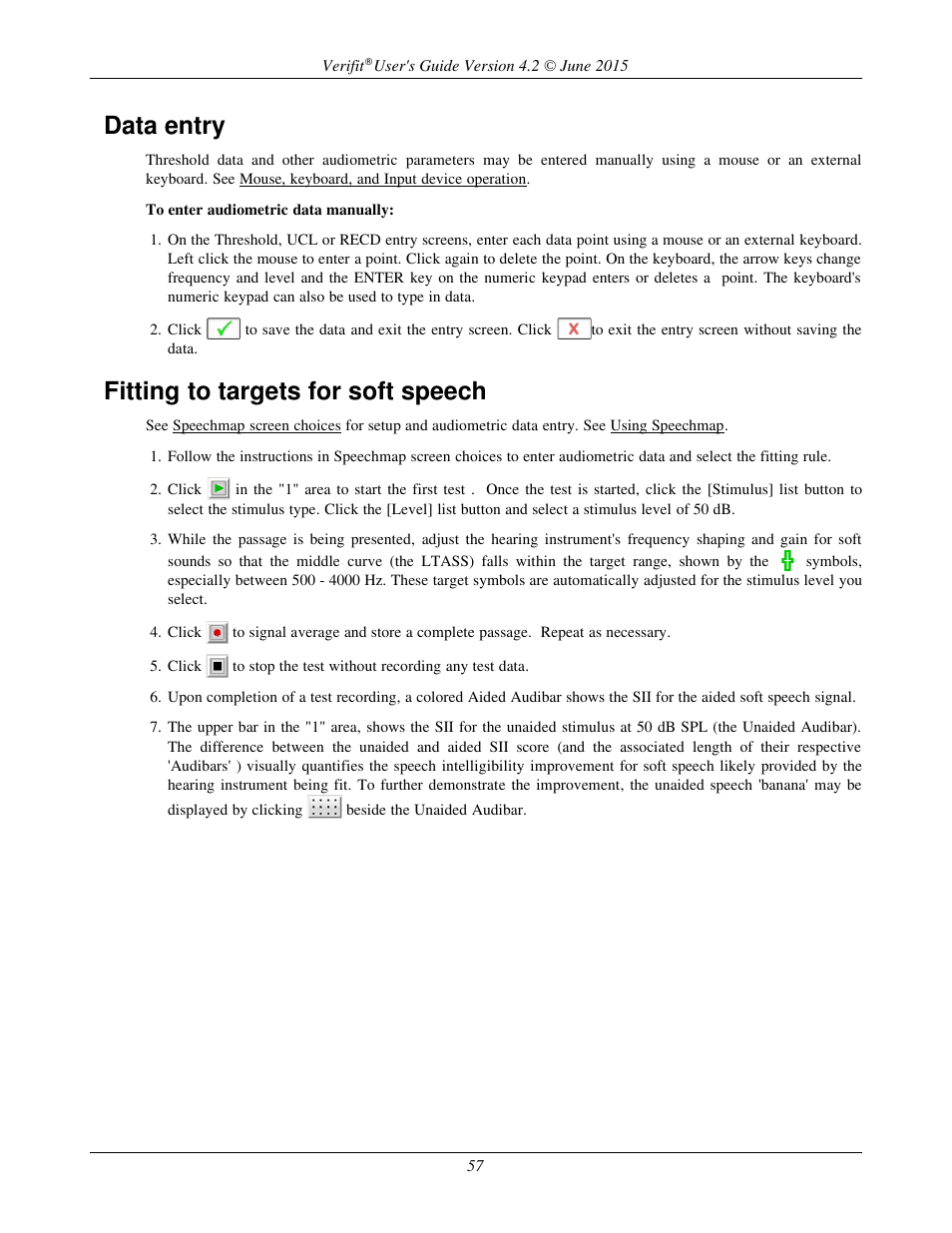 Data entry, Fitting to targets for soft speech | Audioscan Verifit 2 User Manual | Page 57 / 156