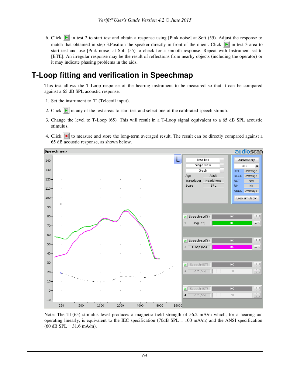 T-loop fitting and verification in speechmap | Audioscan Verifit 2 User Manual | Page 64 / 156