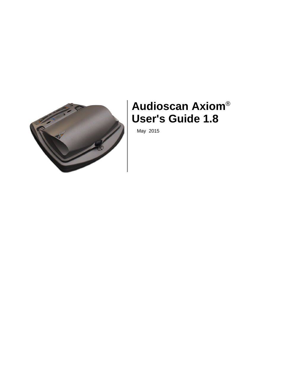 Audioscan Axiom User Manual | 130 pages