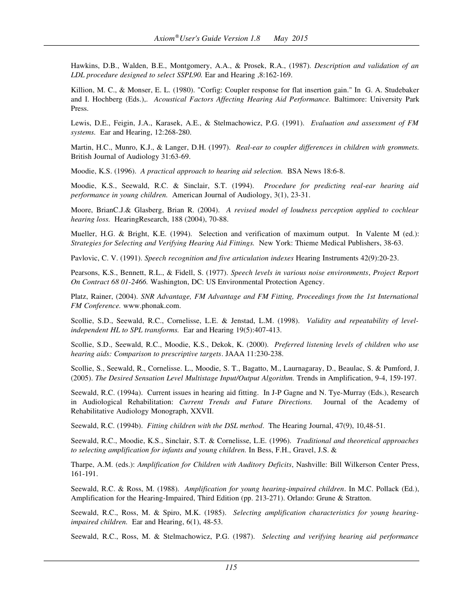 Audioscan Axiom User Manual | Page 115 / 130
