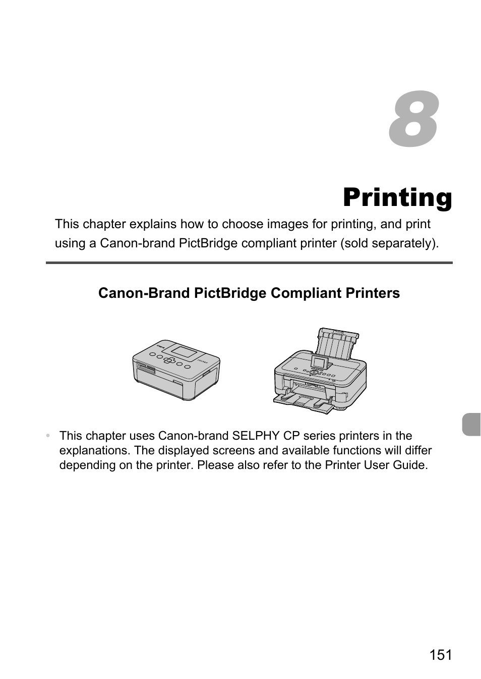 8 printing, P. 151) | Canon IXUS 115 HS User Manual | Page 151 / 209