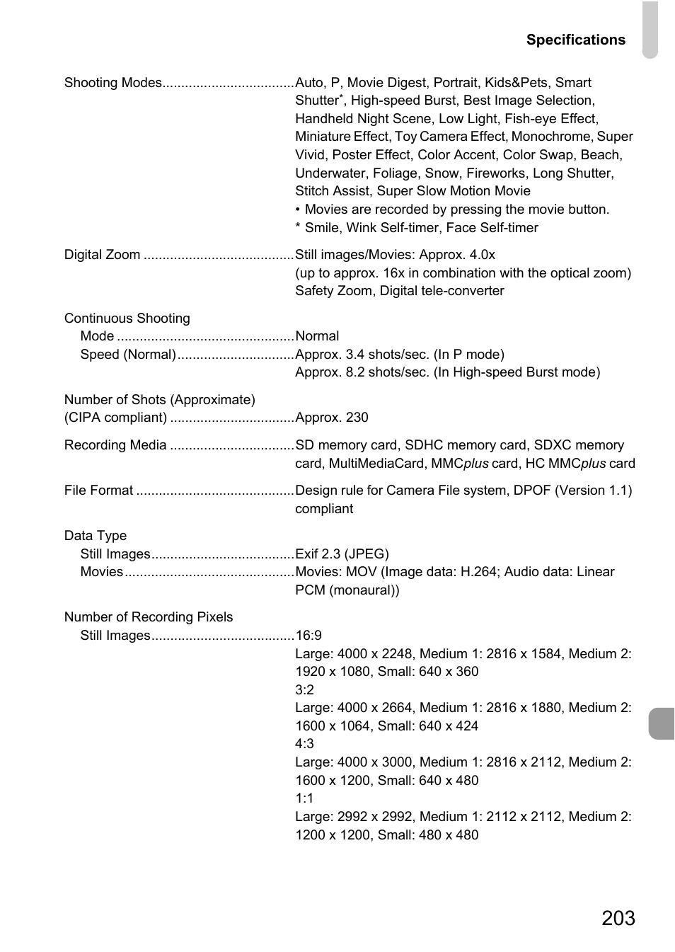 Canon IXUS 115 HS User Manual | Page 203 / 209