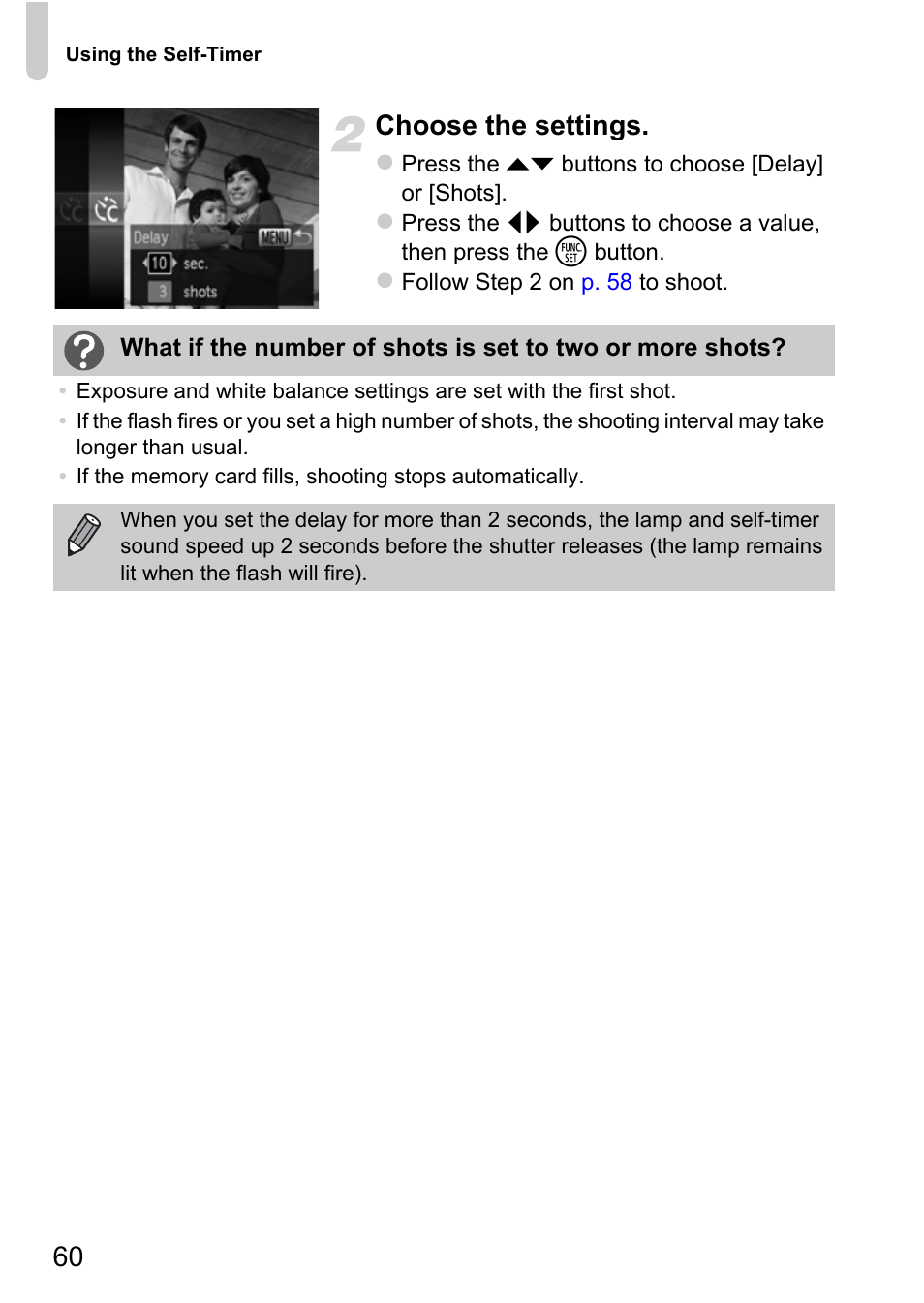 60 choose the settings | Canon IXUS 115 HS User Manual | Page 60 / 209