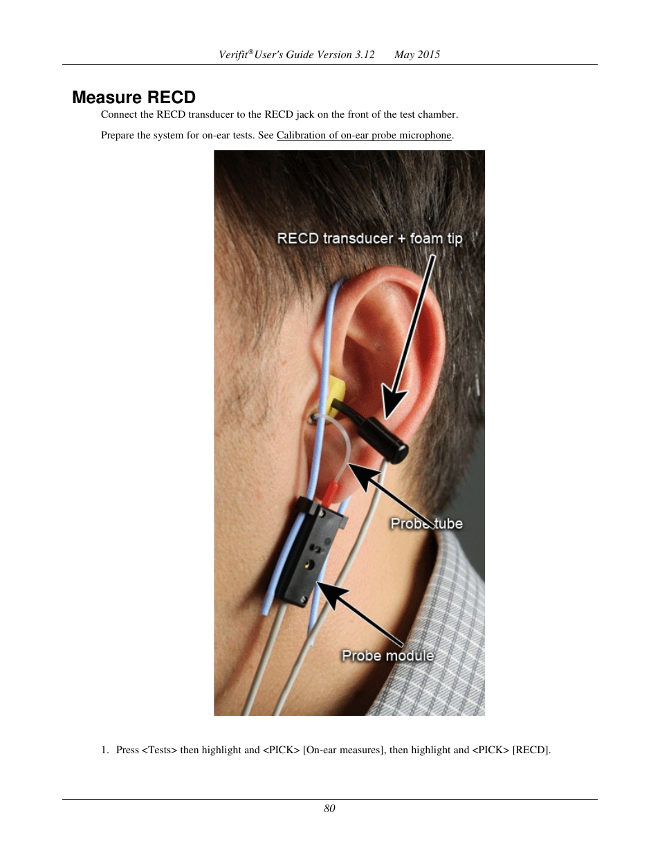 Measure recd | Audioscan Verifit User Manual | Page 80 / 155