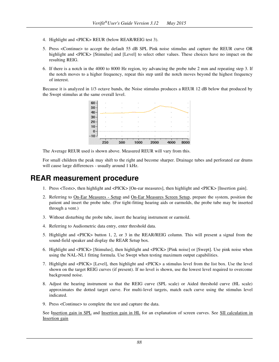 Rear measurement procedure | Audioscan Verifit User Manual | Page 88 / 155