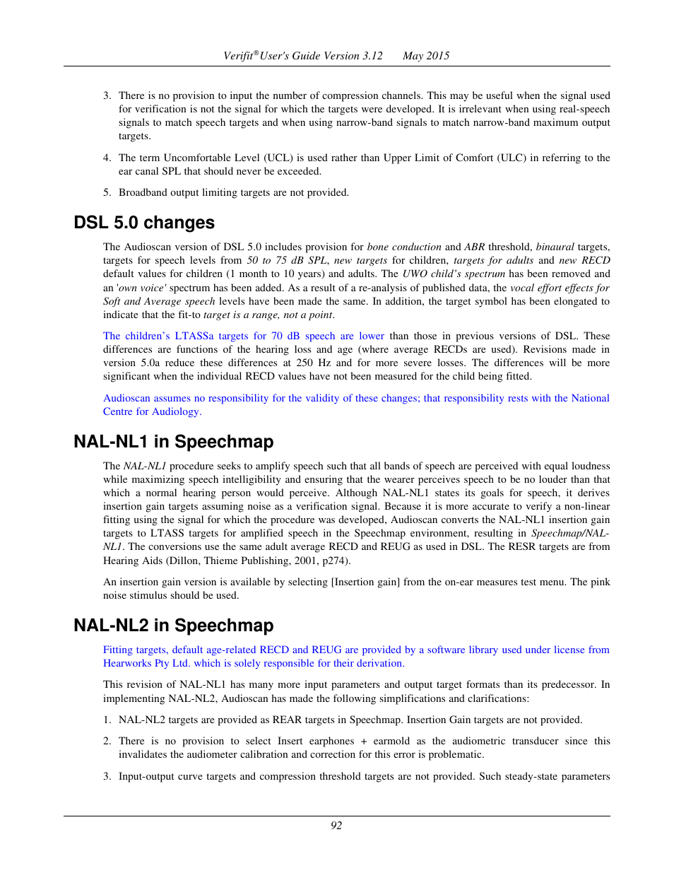 Dsl 5.0 changes, Nal-nl1 in speechmap, Nal-nl2 in speechmap | Audioscan Verifit User Manual | Page 92 / 155