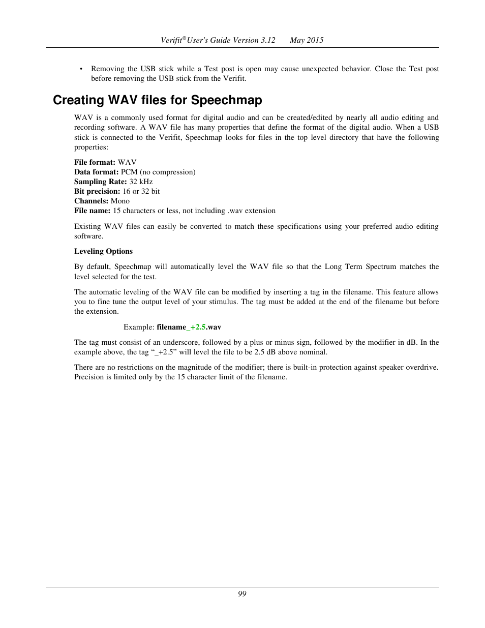 Creating wav files for speechmap | Audioscan Verifit User Manual | Page 99 / 155
