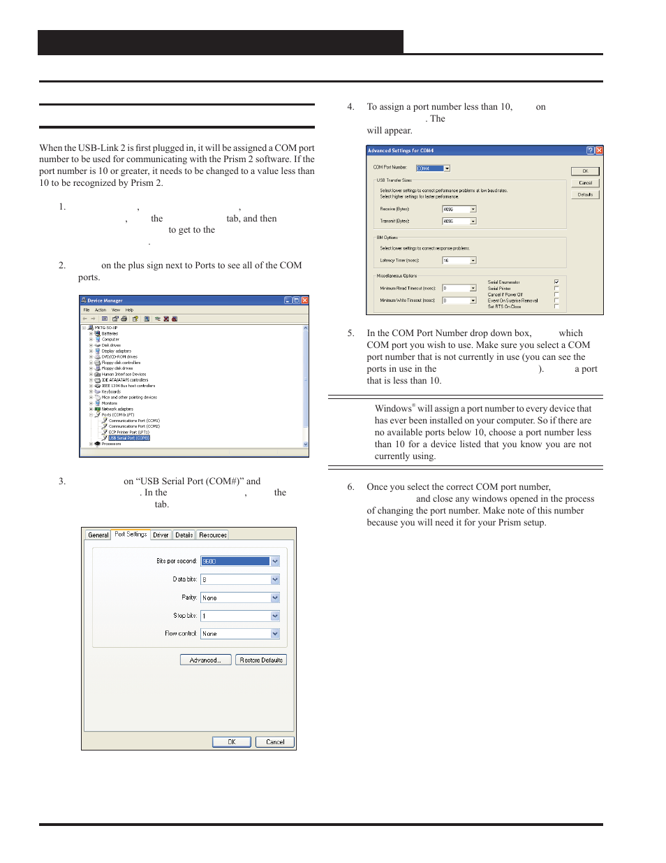 Troubleshooting the com port number, Usb-link 2 12 technical guide, Changing the usb com port number | Auto-Zone Control Systems USB-Link 2 Technical Guide, Installation Instructions for the USB-Link 2 (Version 01E) User Manual | Page 12 / 19