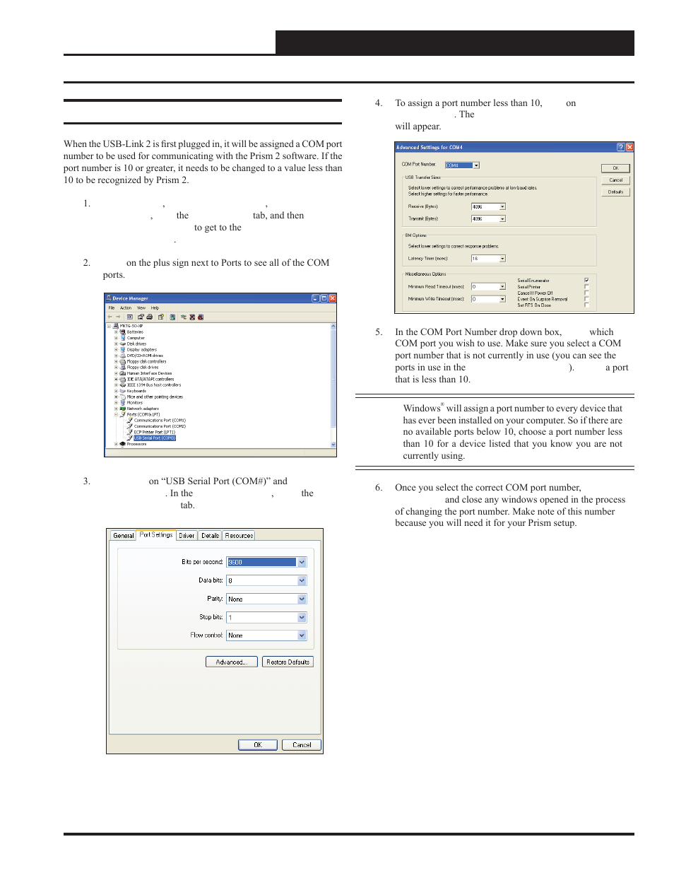 Troubleshooting the com port number, Usb-link 2 3 technical guide, Changing the usb com port number | Auto-Zone Control Systems USB-Link 2 Technical Guide, Installation Instructions for the USB-Link 2 (Version 01E) User Manual | Page 19 / 19