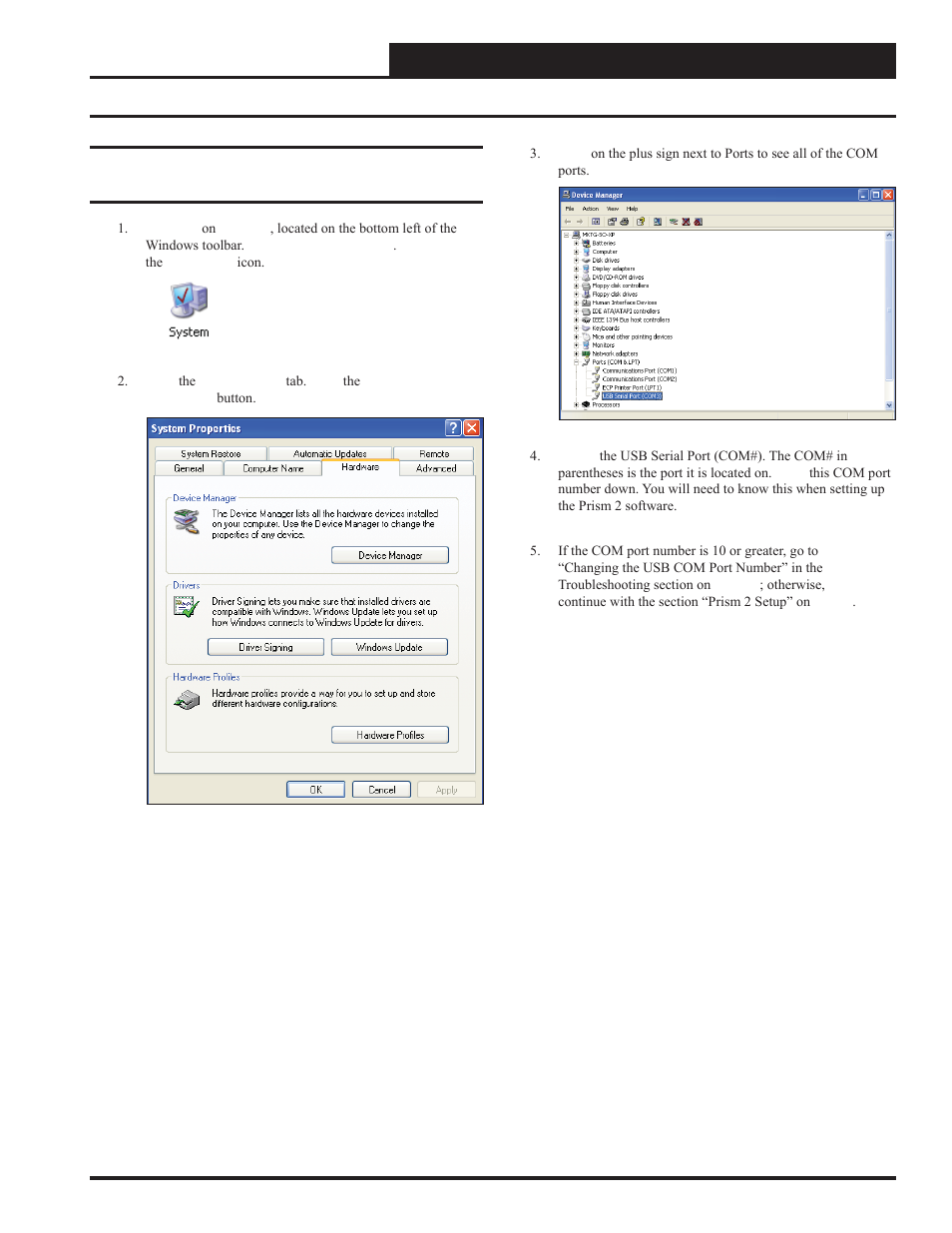 Finding the com port number | Auto-Zone Control Systems USB-Link 2 Technical Guide, Installation Instructions for the USB-Link 2 (Version 01E) User Manual | Page 7 / 19