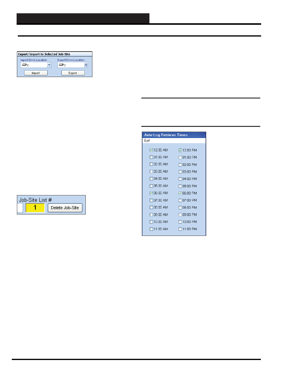 Step 2: job-site set-up, Auto-logging | Auto-Zone Control Systems Prism 2 Graphical Interface Technical Guide (Version 01J) User Manual | Page 14 / 52