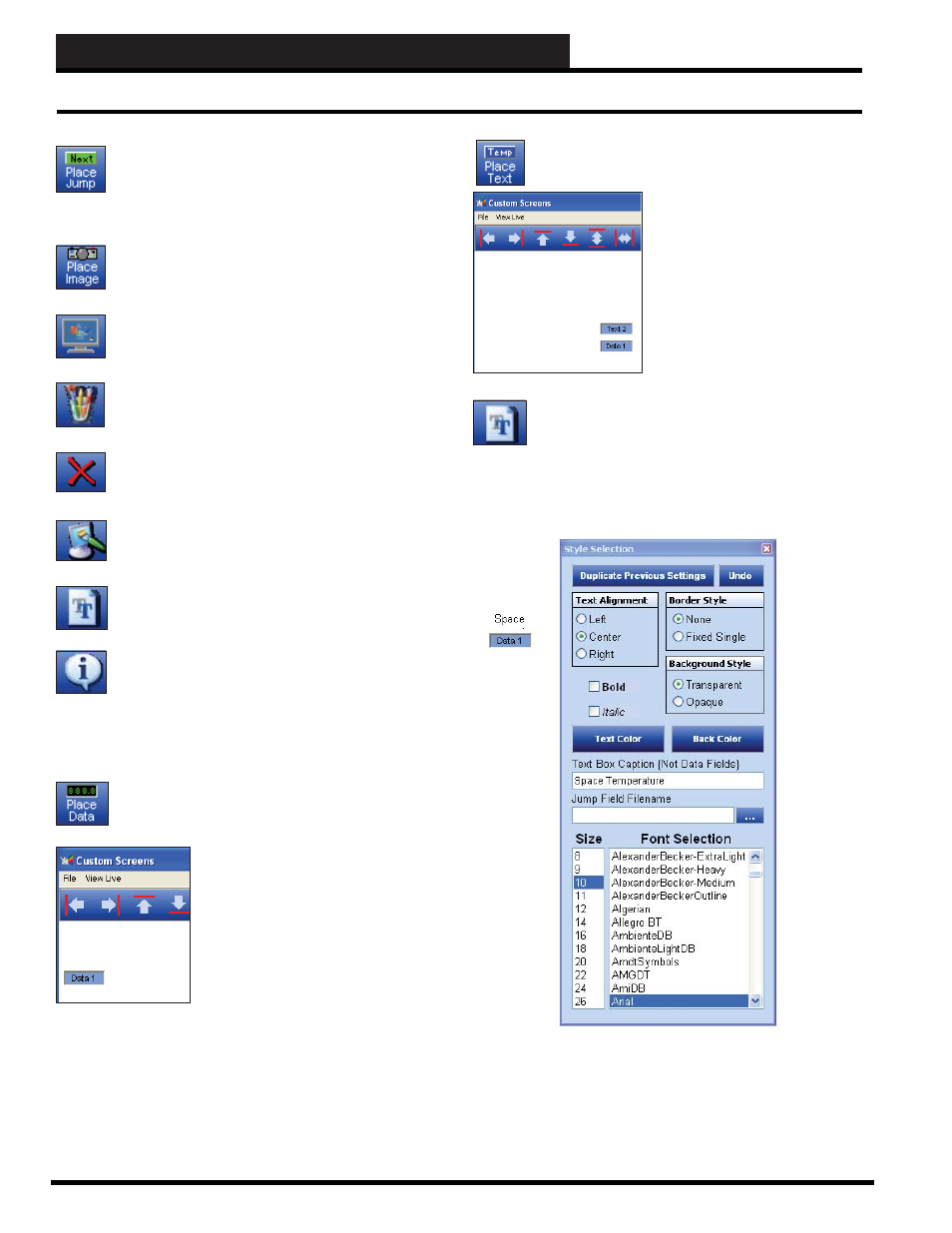 Step 12: creating custom screens, Creating a sample screen | Auto-Zone Control Systems Prism 2 Graphical Interface Technical Guide (Version 01J) User Manual | Page 34 / 52
