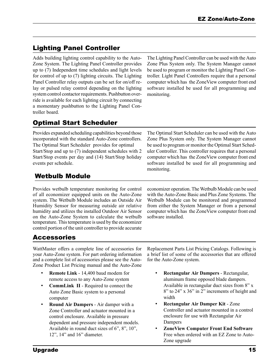 Auto-Zone Control Systems EZ-Zone to Auto-Zone Upgrade Guide (Version 01C) User Manual | Page 15 / 34
