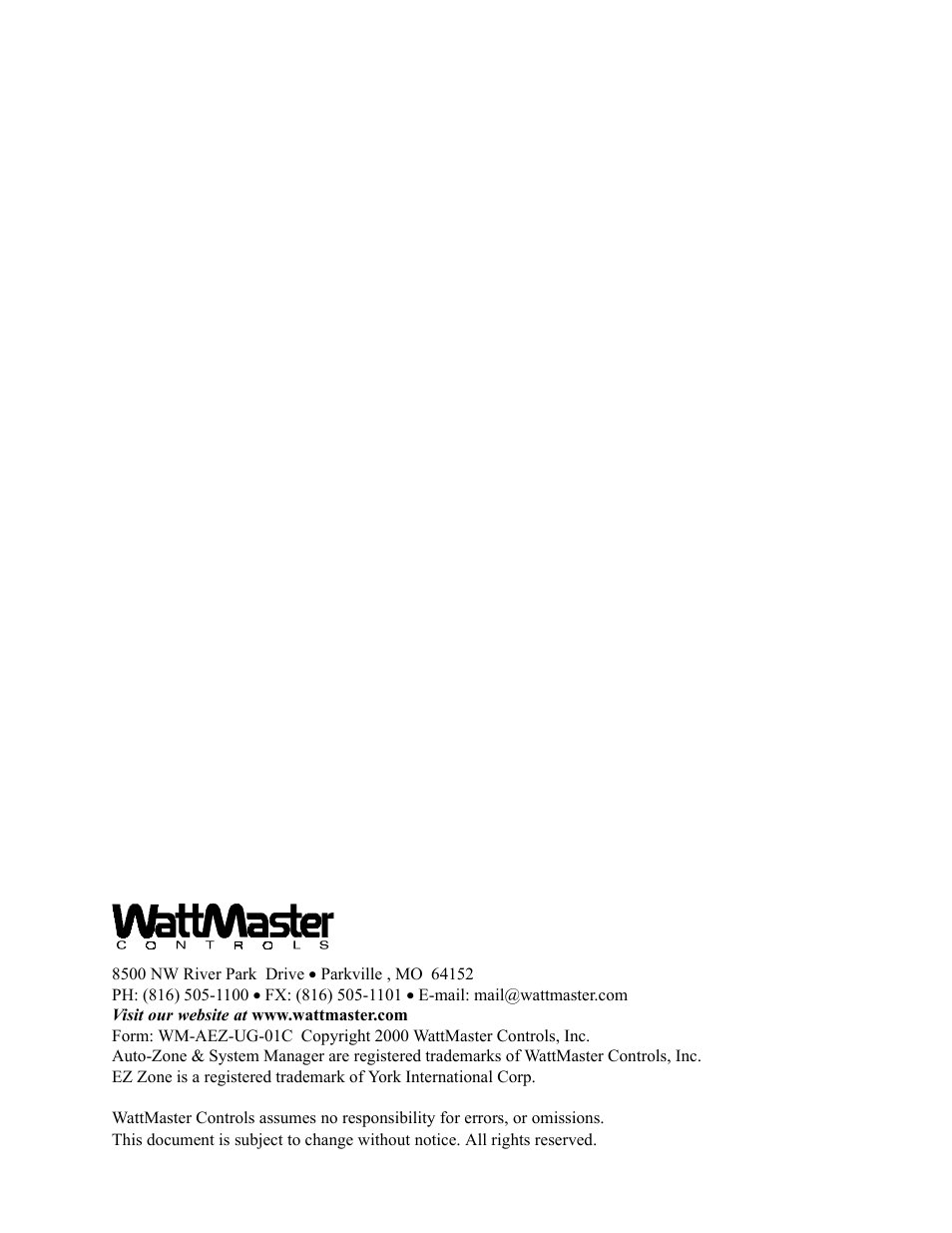 Auto-Zone Control Systems EZ-Zone to Auto-Zone Upgrade Guide (Version 01C) User Manual | Page 2 / 34