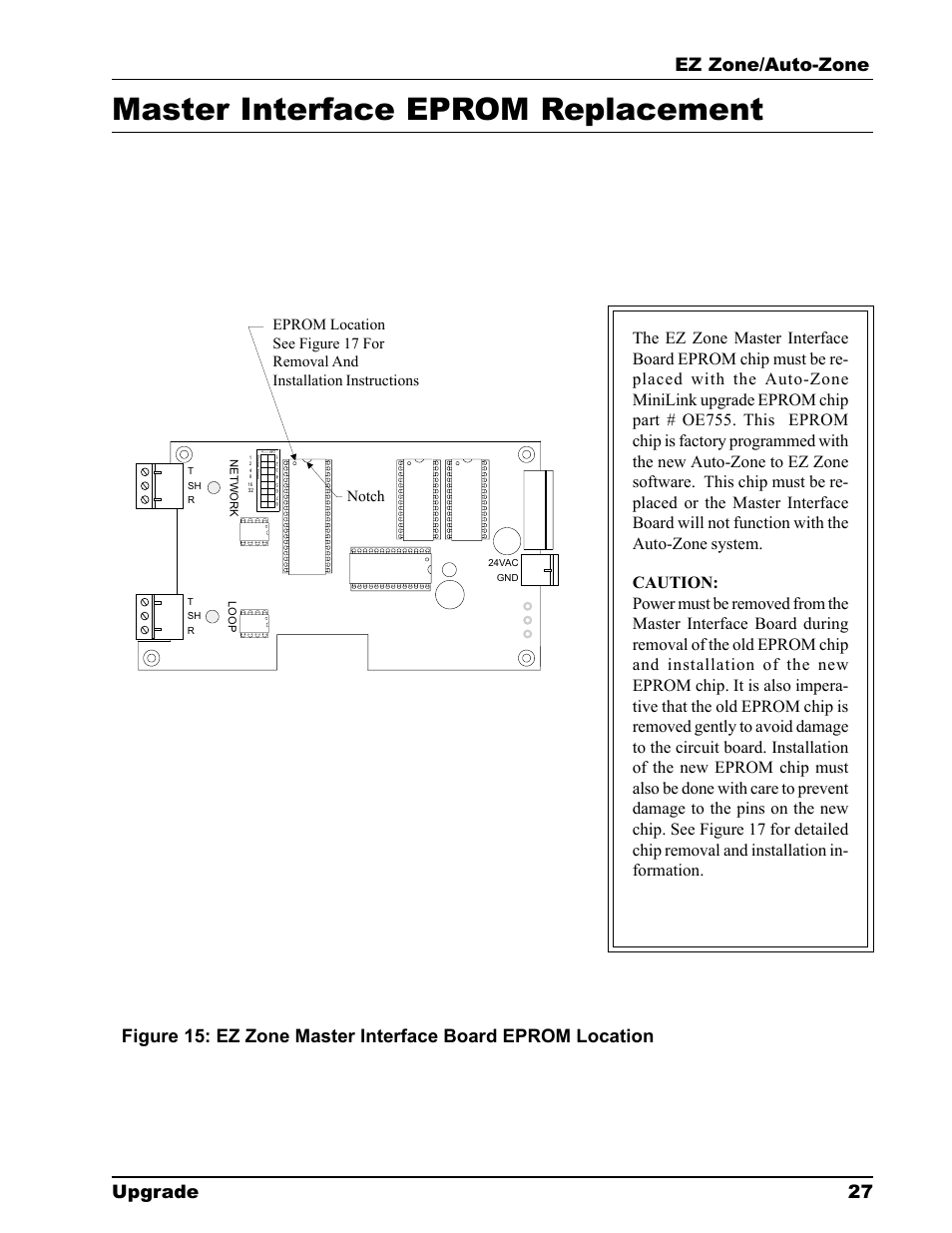 Master interface eprom replacement, Ez zone/auto-zone upgrade 27, Notch | Auto-Zone Control Systems EZ-Zone to Auto-Zone Upgrade Guide (Version 01C) User Manual | Page 27 / 34