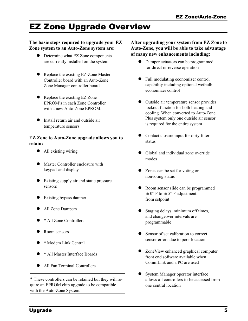 Ez zone upgrade overview | Auto-Zone Control Systems EZ-Zone to Auto-Zone Upgrade Guide (Version 01C) User Manual | Page 5 / 34