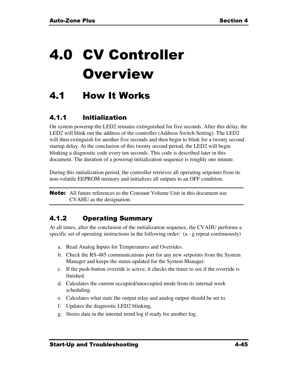0 cv controller overview, 1 how it works | Auto-Zone Control Systems Auto-Zone Plus Systems Installation & Operation (Version 03A) User Manual | Page 195 / 210