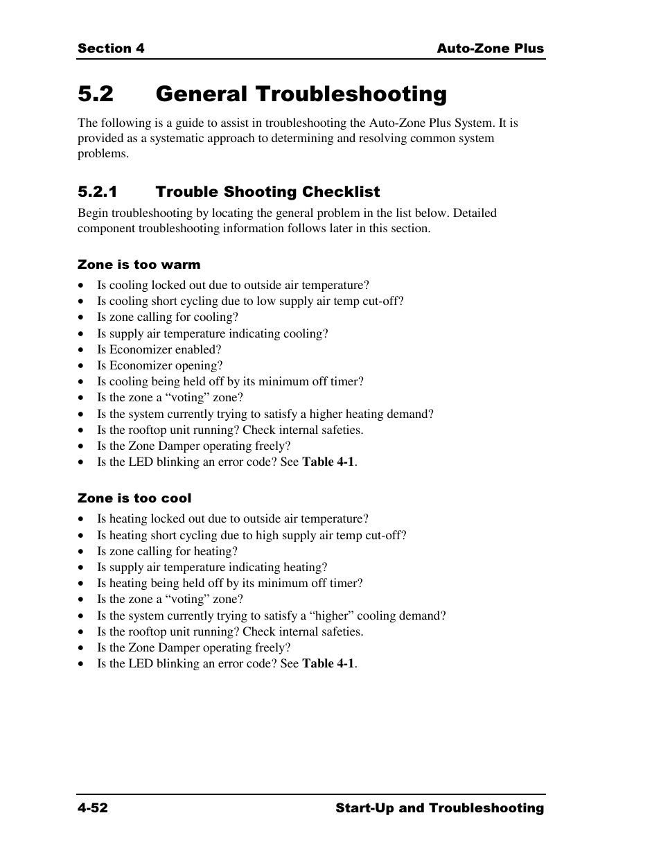 2 general troubleshooting | Auto-Zone Control Systems Auto-Zone Plus Systems Installation & Operation (Version 03A) User Manual | Page 202 / 210