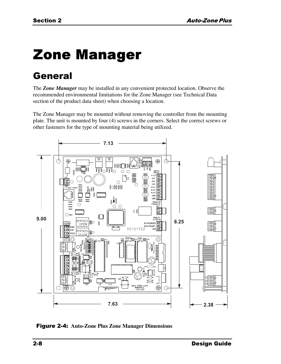 Zone manager, General | Auto-Zone Control Systems Auto-Zone Plus Systems Installation & Operation (Version 03A) User Manual | Page 40 / 210