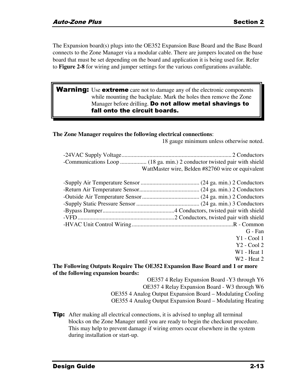 Auto-Zone Control Systems Auto-Zone Plus Systems Installation & Operation (Version 03A) User Manual | Page 45 / 210