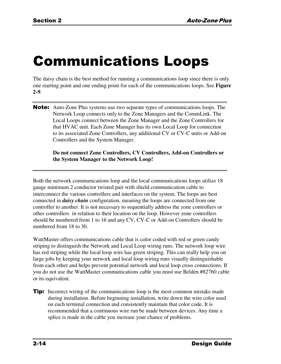 Communications loops | Auto-Zone Control Systems Auto-Zone Plus Systems Installation & Operation (Version 03A) User Manual | Page 46 / 210