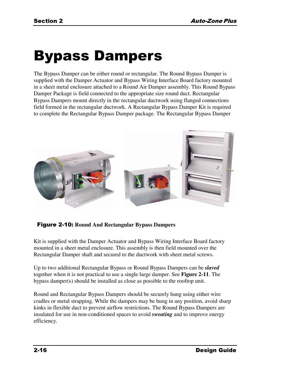 Bypass dampers | Auto-Zone Control Systems Auto-Zone Plus Systems Installation & Operation (Version 03A) User Manual | Page 48 / 210