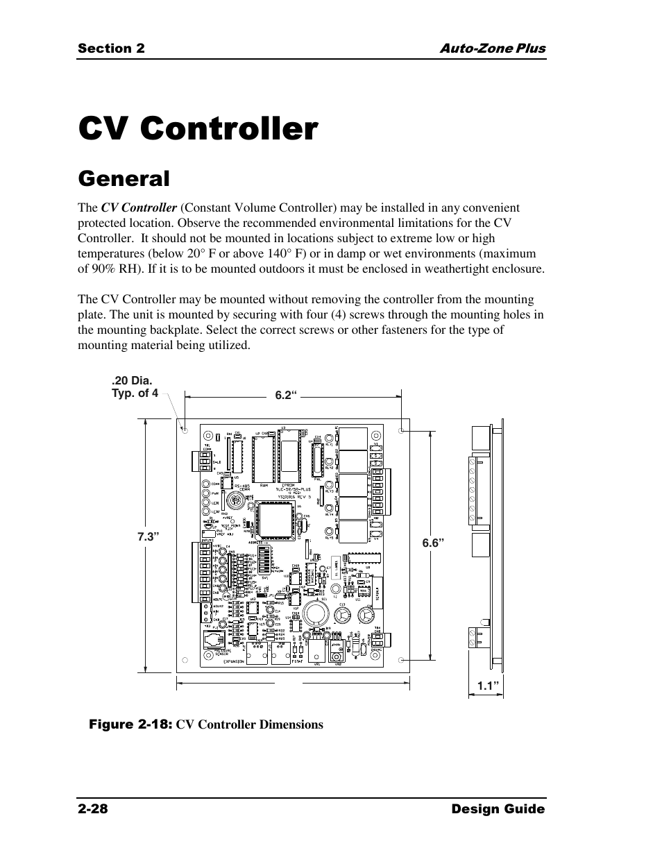 Cv controller, General | Auto-Zone Control Systems Auto-Zone Plus Systems Installation & Operation (Version 03A) User Manual | Page 60 / 210