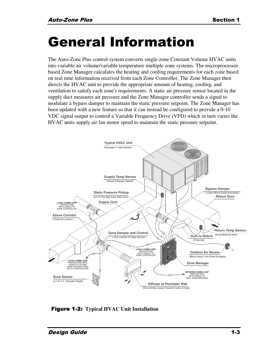 General information, Figure 1-2: typical hvac unit installation | Auto-Zone Control Systems Auto-Zone Plus Systems Installation & Operation (Version 03A) User Manual | Page 7 / 210