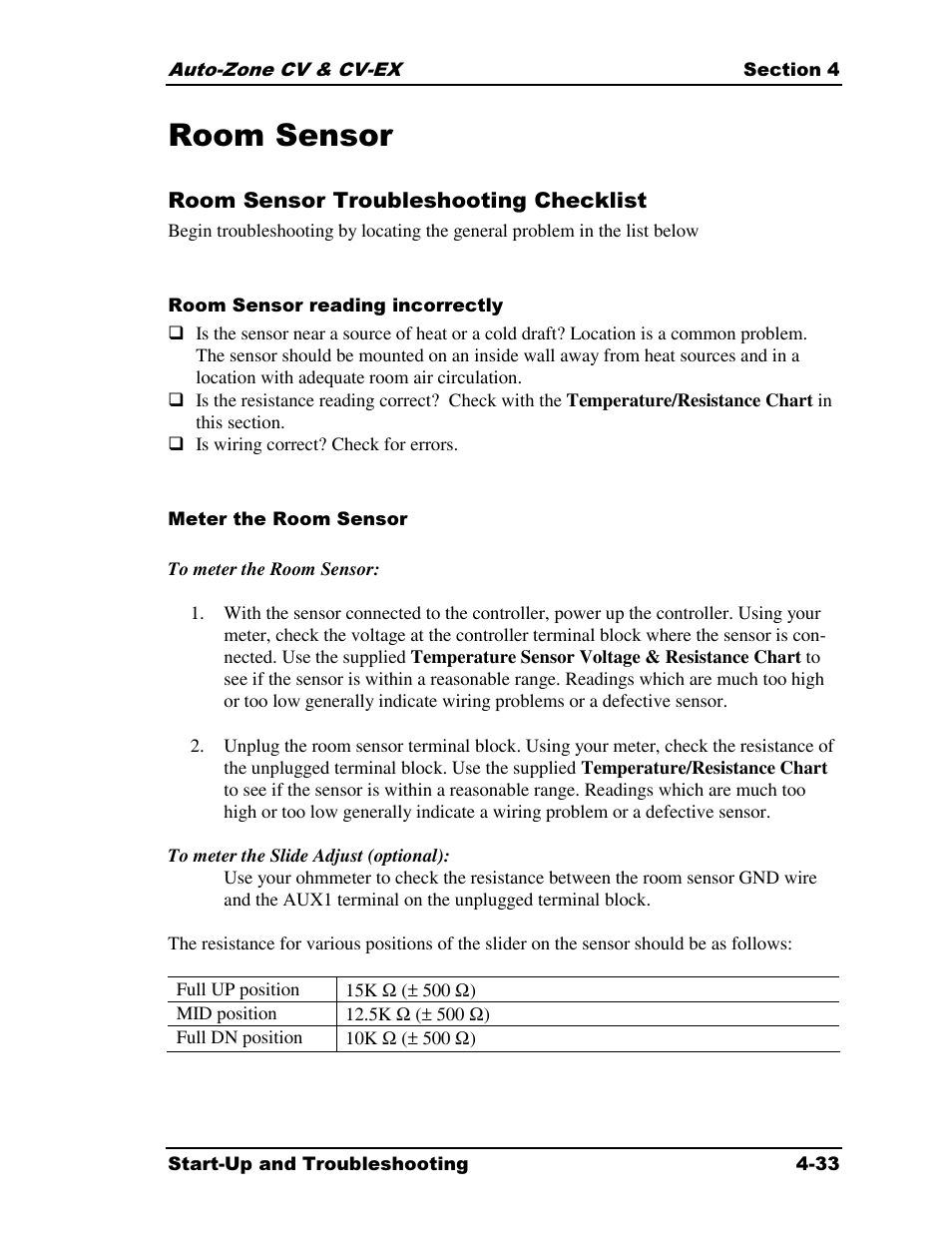 Room sensor | Auto-Zone Control Systems Auto-Zone CV & CV-EX Systems Installation & Operation (Version 01C) User Manual | Page 111 / 120