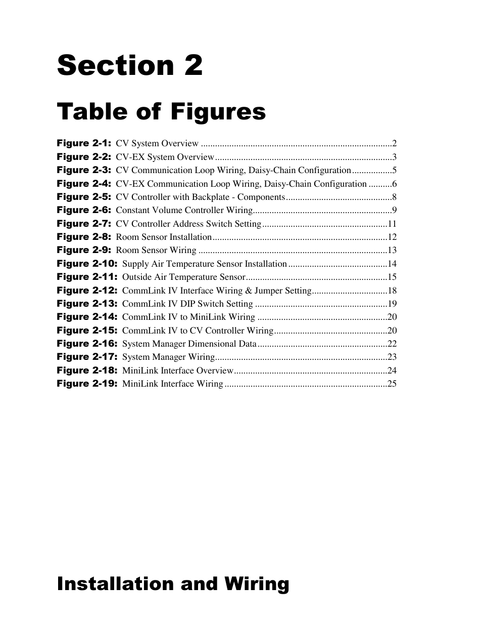 Table of figures, Installation and wiring | Auto-Zone Control Systems Auto-Zone CV & CV-EX Systems Installation & Operation (Version 01C) User Manual | Page 12 / 120