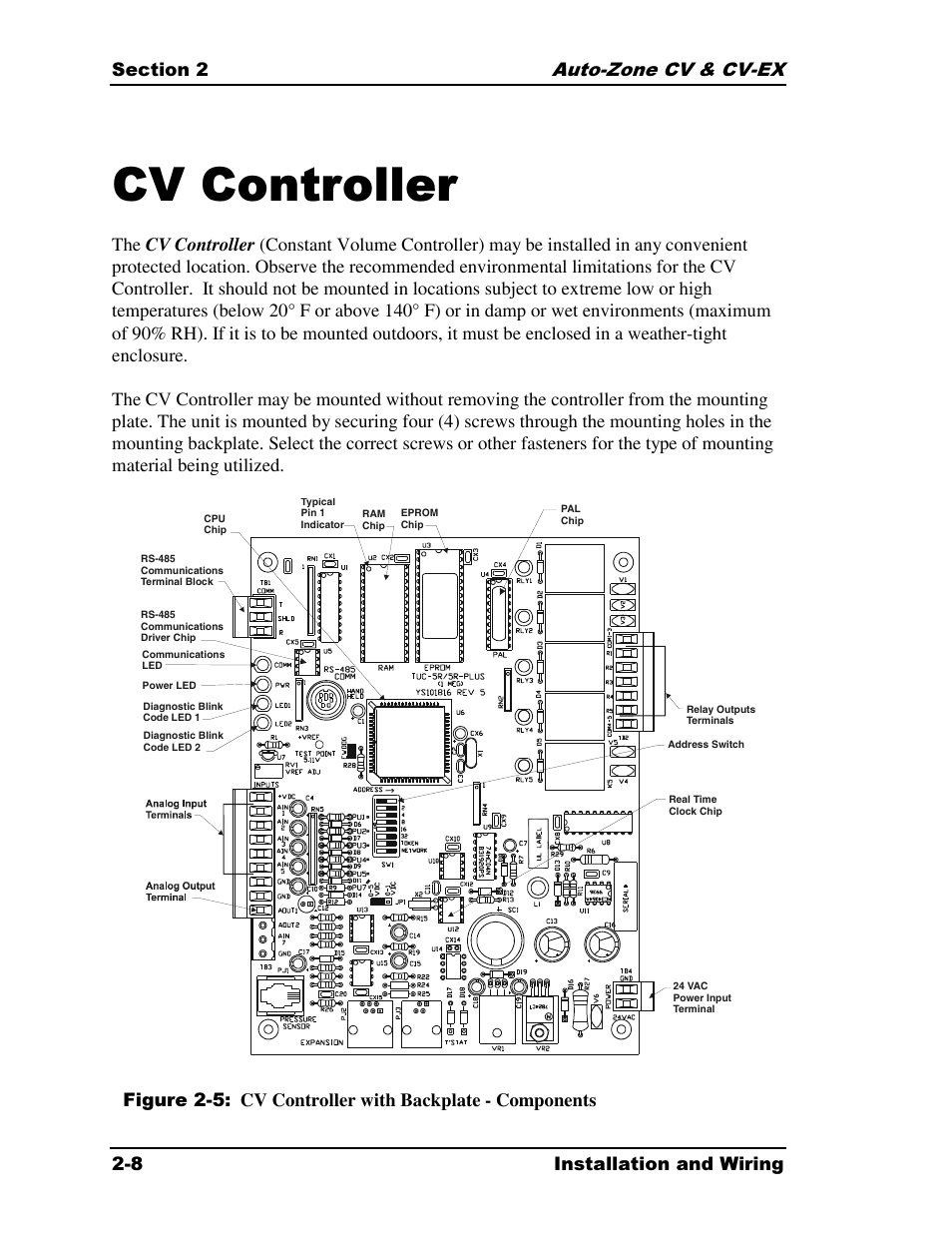 Cv controller, Auto-zone cv & cv-ex 2-8 installation and wiring | Auto-Zone Control Systems Auto-Zone CV & CV-EX Systems Installation & Operation (Version 01C) User Manual | Page 20 / 120