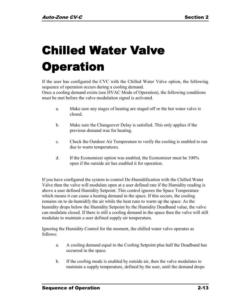 Chilled water valve | Auto-Zone Control Systems Auto-Zone CV-C Controller Installation Guide (Version 01A) User Manual | Page 23 / 42