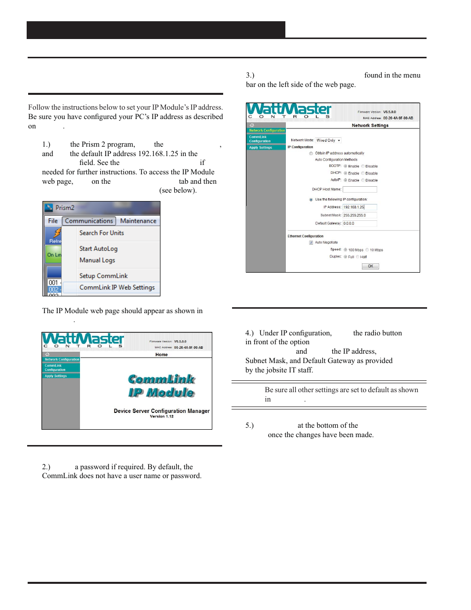 Ip module, Commlink confi guration | Auto-Zone Control Systems IP Module Kit Installation Guide for the IP Module Kit Used with CommLink IV & 5 (Version 01N) User Manual | Page 14 / 20