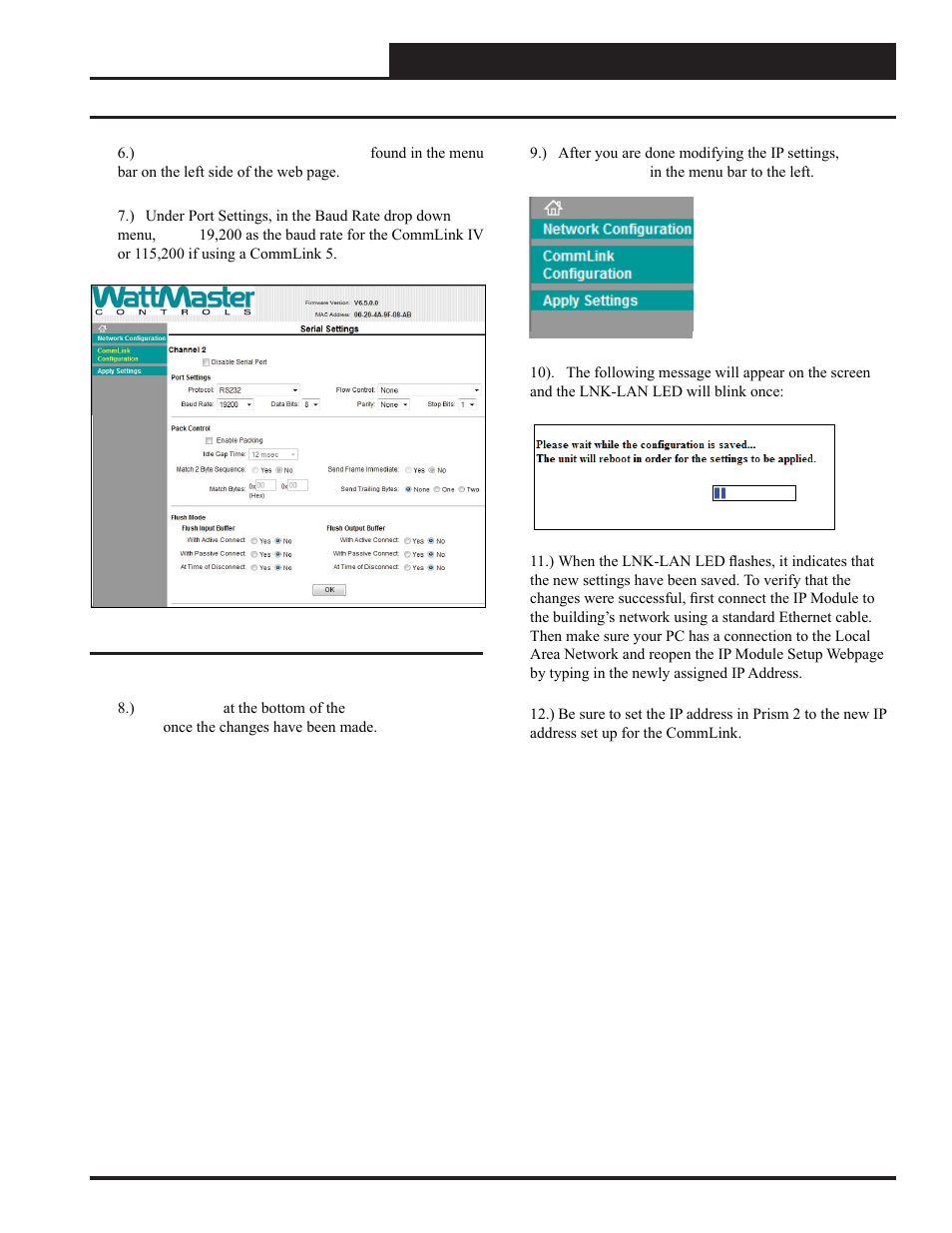 Ip module, Commlink confi guration | Auto-Zone Control Systems IP Module Kit Installation Guide for the IP Module Kit Used with CommLink IV & 5 (Version 01N) User Manual | Page 15 / 20
